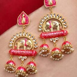 Stone-Studded Jhumka Earrings-image-62