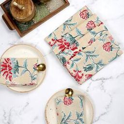 Pack of 6 Floral Print Table Napkins-43