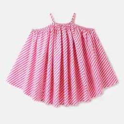Striped A-Line Dress with Shoulder Straps-picture-12