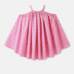 Striped Strappy A-Line Dress-image-5