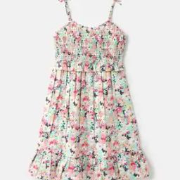 Floral Print Fit & Flare Dress with Shoulder Straps-picture-52