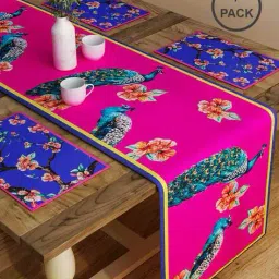 sej by nisha gupta Set of 6 Floral Print Table Placemats & Runner image 1