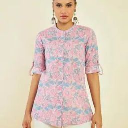 Floral Print Tunic with Pull-Up Tabs-image-46