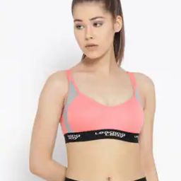 Non-Padded Sports Bra with Brand Elasticated Waist-image-43