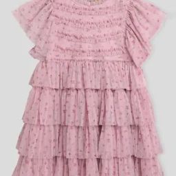 Girls Micro Print Tiered Dress-image-4