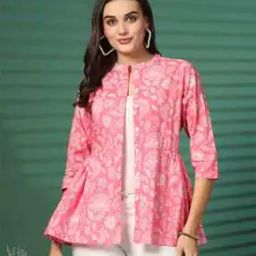 Women Floral Print Shrug with Button Closure-image-7