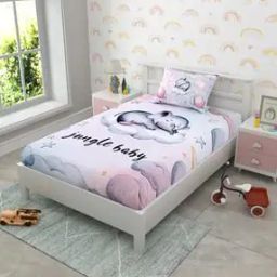 160 TC Printed Single Bedsheet with Pillow Cover-image-6
