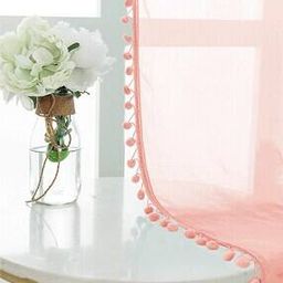 Set of 2 Door Curtains with Pom-Pom-38