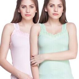 Pack of 2 Lace Camisoles with Broad Straps-image-26