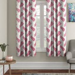 Set of 2 Leaf Print Window Curtains-7