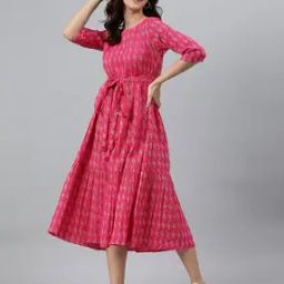 Women Self-design Fit and Flare Dress-image-5