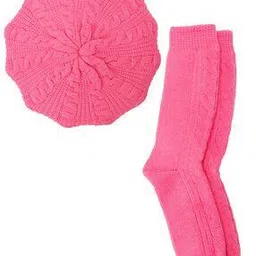 Textured Woolen Cap with Socks-image-17