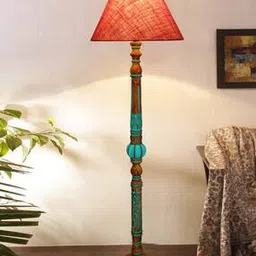 Wooden Floor Lamp with Lampshade-image-19