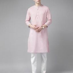 Men Striped Regular Fit Long Kurta-image-86
