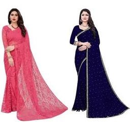 Women Pack of 2 Self-Design Sarees-picture-5