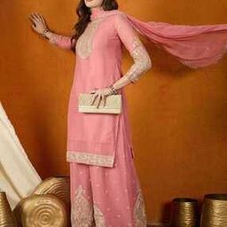Women Embroidered Straight Kurta with Palazzos & Dupatta-image-69