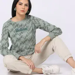 Typographic Print Crew-Neck Sweatshirt-image-82