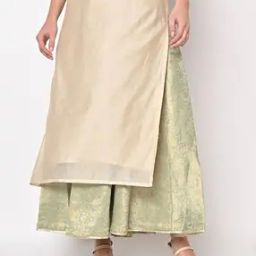 Floral Woven Flared Skirt-image-62