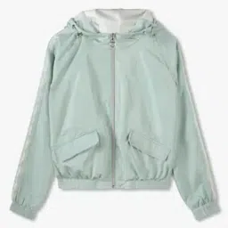 Girls Zip-Front Hooded Crop Jacket with Flap Pockets-7