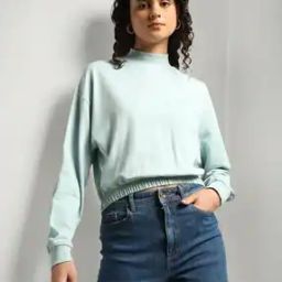 Women Embroidered Regular Fit High-Neck Sweatshirt-image-52