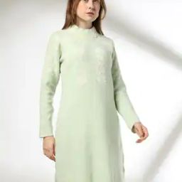 Women Floral Print A-Line Sweater Kurta-image-107