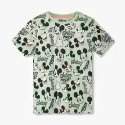 Boys Mickey Mouse Print Relaxed Fit Crew-Neck T-Shirt-image-40