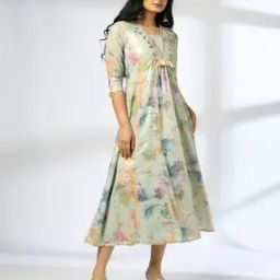 Women Floral Print A-Line Dress-image-41
