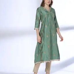 Women Embroidered A-Line Kurta-94