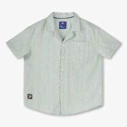 Boys Self-Stripes Relaxed Fit Shirt-image-51