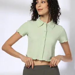 Women Regular Fit Crop Shirt-image-56