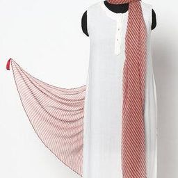 Striped Stole with Tassels-14
