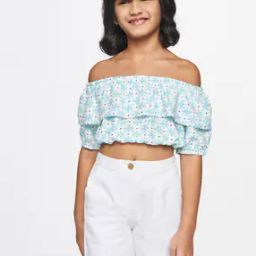 Geometric Print Off-Shoulder Top-image-35