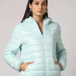 Women Hooded Puffer Jacket-image-11