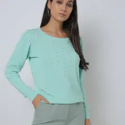 Embellished Round-Neck Pullover-21