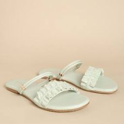 Ruched Strap Flat Sandals-image-73