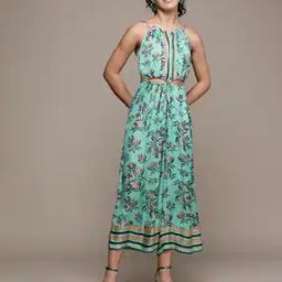 Floral Print Fitted Jumpsuit with Cutout-image-13