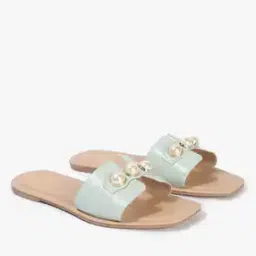fyre rose Pearl Studded Slip-On Flat Sandals-picture-36