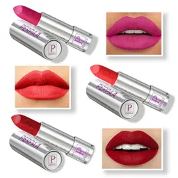 PERPAA Set of 3 Push Pop & Play Long-Lasting Moisturising Creamy Matte Lipsticks 3.5 g Each -Pink 175 - Orange 193 - Red 196-23