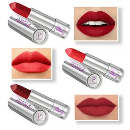 PERPAA Set of 3 Push Pop & Play Long-Lasting Moisturising Creamy Matte Lipsticks 3.5 g Each -Orange 193 - Red 196 - Bridal Maroon 304-13