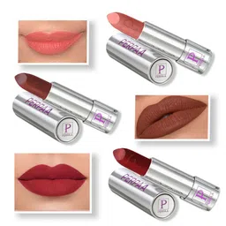 PERPAA Set of 3 Push Pop & Play Long-Lasting Moisturising Creamy Matte Lipsticks 3.5 g Each -Nude 162 - Brown 167 - Bridal Maroon 304-49