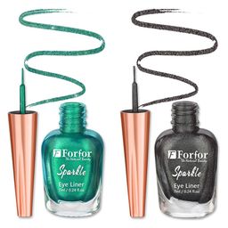 FORFOR Sparkle Set Of 2 Liquid Glitter Eyeliners 7 ml Each - Grey 02 & Green 03-33