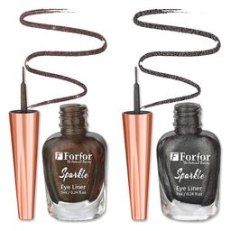 FORFOR Sparkle Set Of 2 Liquid Glitter Eyeliners 7 ml Each - Grey 02 & Brown 06-29