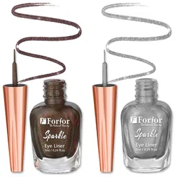 FORFOR Set of 2 Sparkle Water-Proof Liquid Glitter Eyeliners 7ml Each - Shades 05 & 06-10