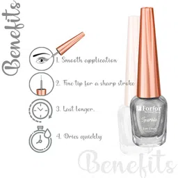 FORFOR Sparkle Set Of 2 Liquid Glitter Eyeliners 7 ml Each - Golden 04 & Silver 05 image 5