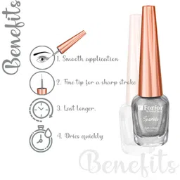 FORFOR Sparkle Set Of 2 Liquid Glitter Eyeliners 7 ml Each - Black 01 & Silver 05 image 3
