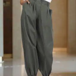 Shein Ankle Length High Rise Cuffed Track Pants-image-27