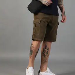 Shein Street Knee Length Cargo Denim Shorts With Pockets-image-6