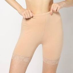 High-Rise Boyshorts with Lace Trim-image-61