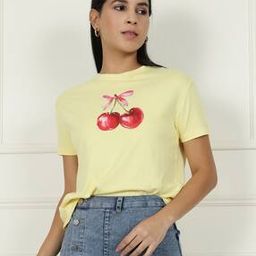 Shein Casual Graphic Chest Print Aqua Short Sleeve T-Shirt-image-88