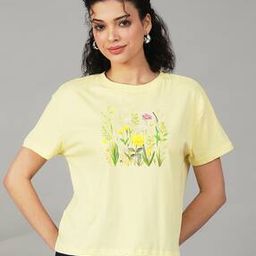 Shein Casual Short Drop-Shoulder Sleeves Graphic Chest Print Crew T-Shirt-image-59